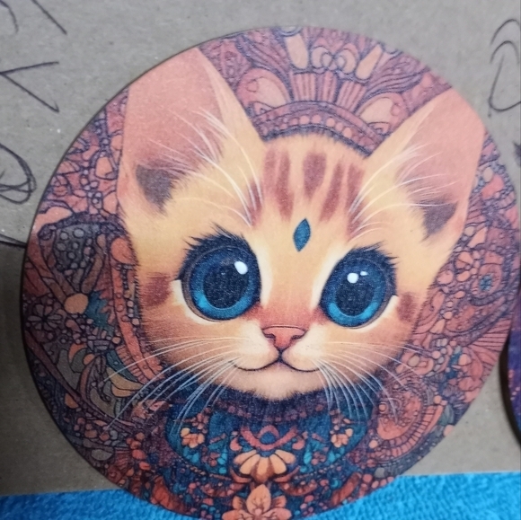 Cute Cat Coasters Set Of 6 - Picture 8 of 8